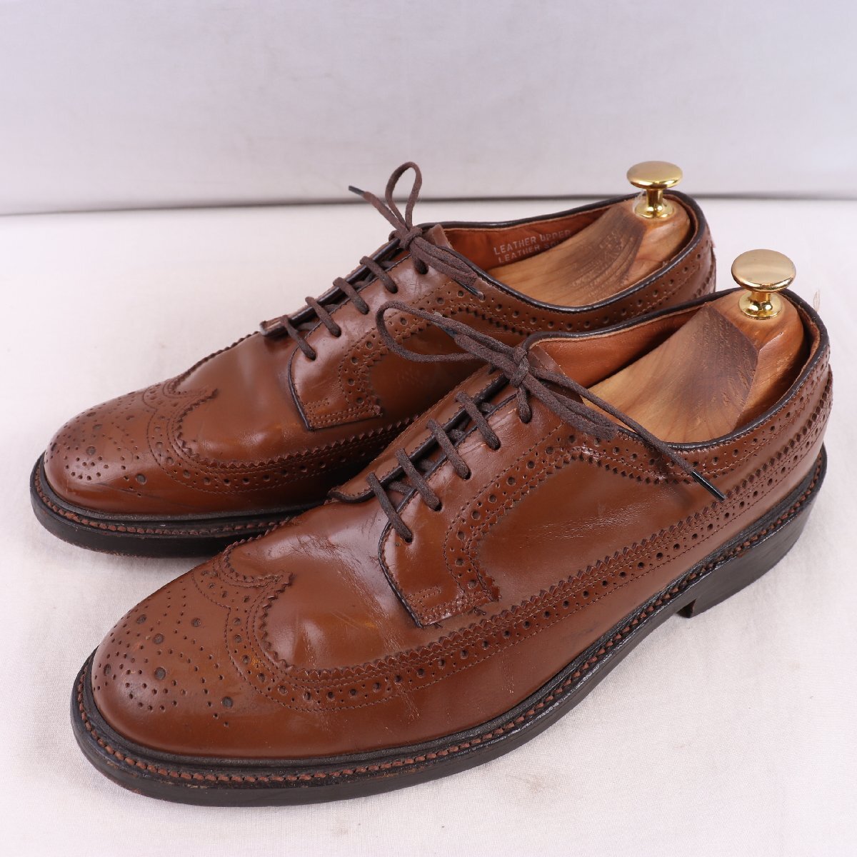 USA製 ボストニアン 9 D/B 27.0cm 位 ウィングチップ ブラウン ウイスキー 茶 bostonian アメリカ製 メンズ ドレス 中古 古着 ds5479拍卖