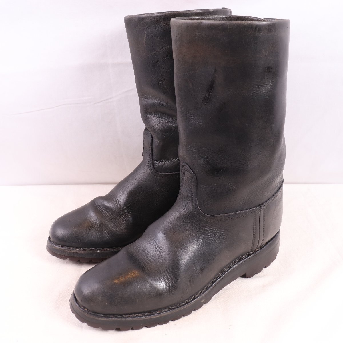 70's-80's 位 エンジニアブーツ 26.0cm-26.5cm 位 ブラック イタリア イタリアンアーミー ワーク バイクブーツ ヴィンテージ 中古 eb1982拍卖