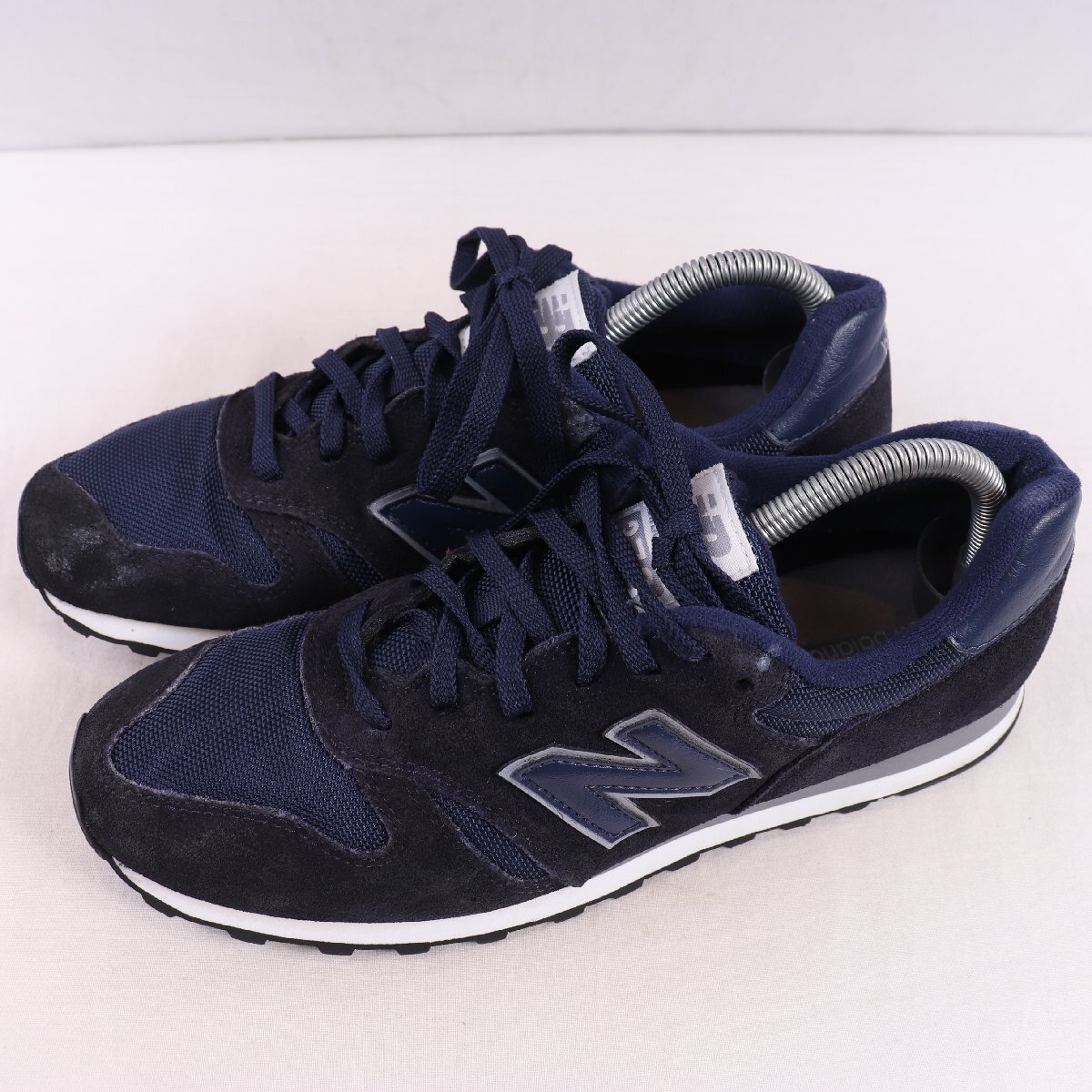 373 ニューバランス 26.0cm/new balance 紺 ネイビー 灰 グレー 中古 古着 メンズ スニーカー yy7236拍卖