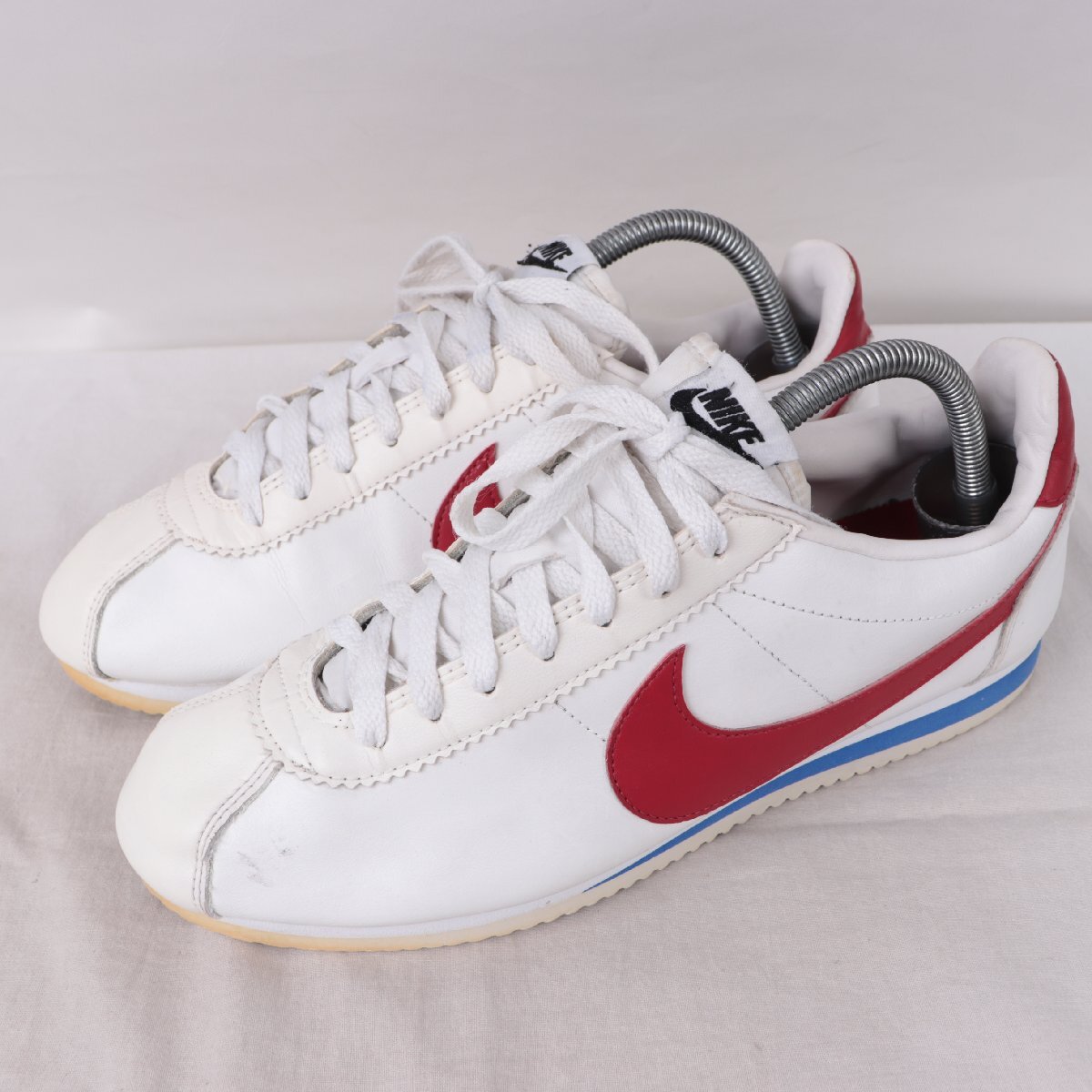WMNS CLASSIC CORTEZ LEATHER 27.0cm/NIKE クラシックコルテッツレザー ナイキ 古着 中古 白 ホワイト 赤 青 スニーカー レディース xx9475拍卖