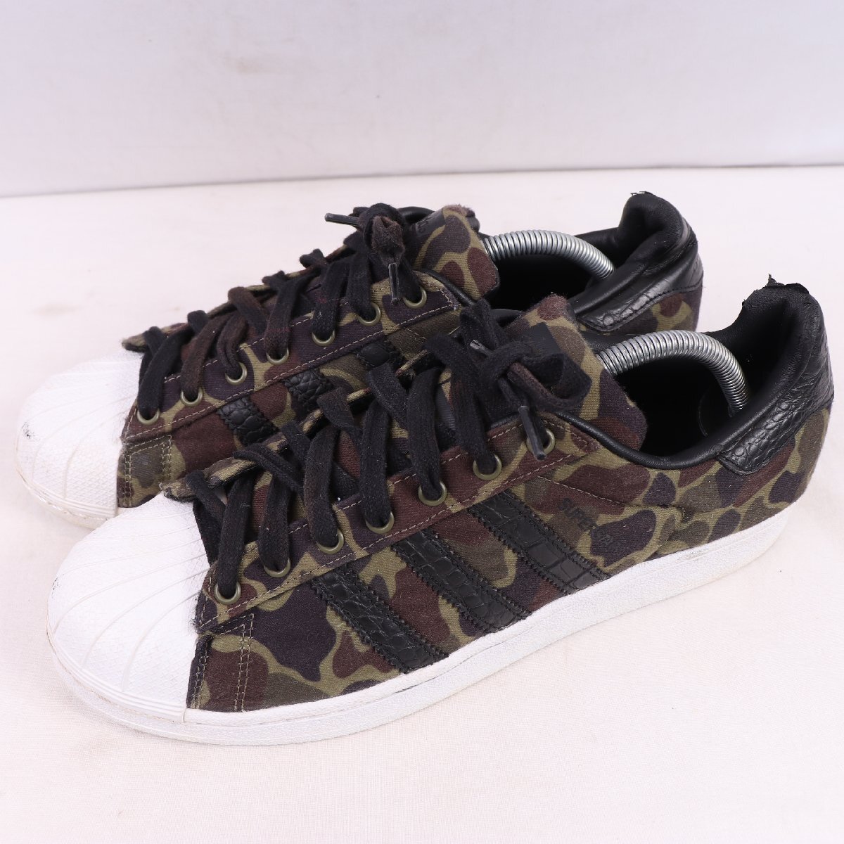 SUPERSTAR camo 28.0cm/adidas スーパースター アディダス スニーカー カモフラ柄 黒 白 中古 古着 メンズ ad6871拍卖