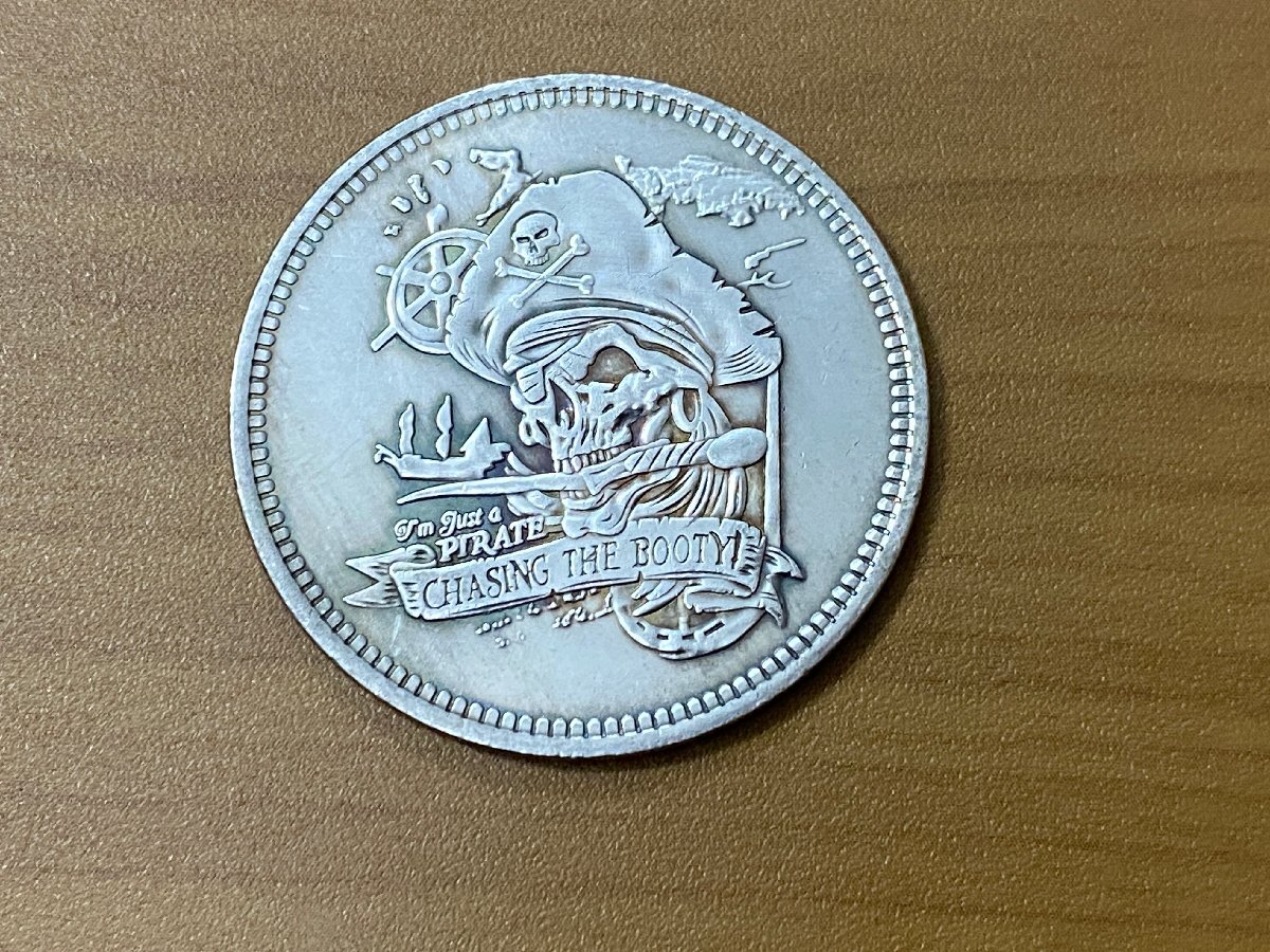 ☆ボールマーカーに! Pirates アンティーク1$コイン☆送料無料 ☆海賊拍卖