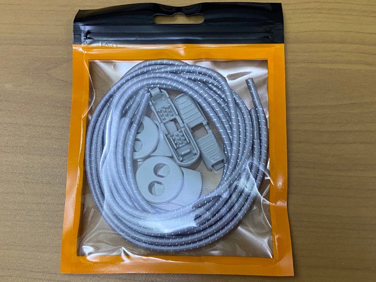 新品☆結ばない靴紐 結ばなくて良い靴紐 解けない 薄灰☆送料無料拍卖