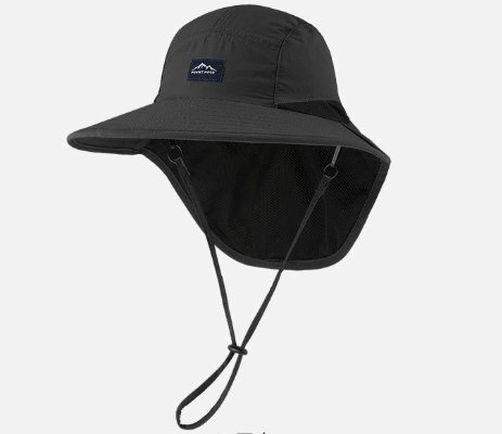 新品★UVカット 日焼け予防サファリハット バケットハット サファリハット  黒★サイズ調整 ユニセックス拍卖