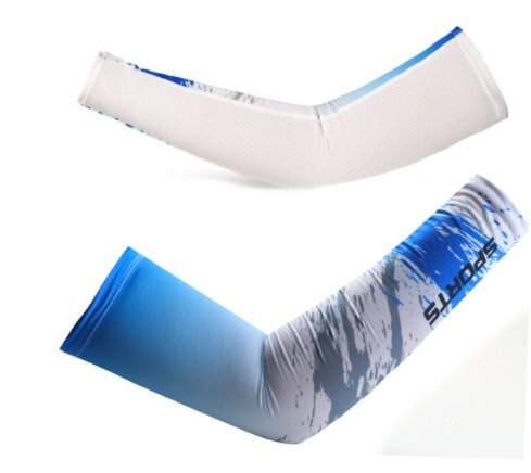 新品☆アームカバー アシスト・疲労軽減・UVカット・予防☆ブルー 両腕分(2枚)XL☆送料無料 半面メッシュ拍卖