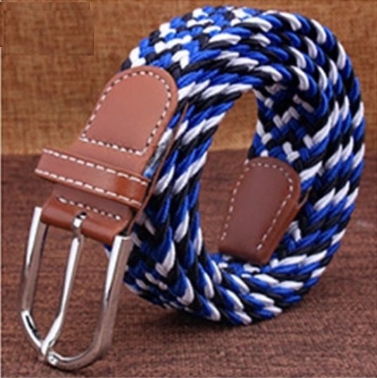 新品☆無段階ベルト ゴム編込ベルト 調整不要 黒/青/白 ワンタッチ楽々♪☆拍卖