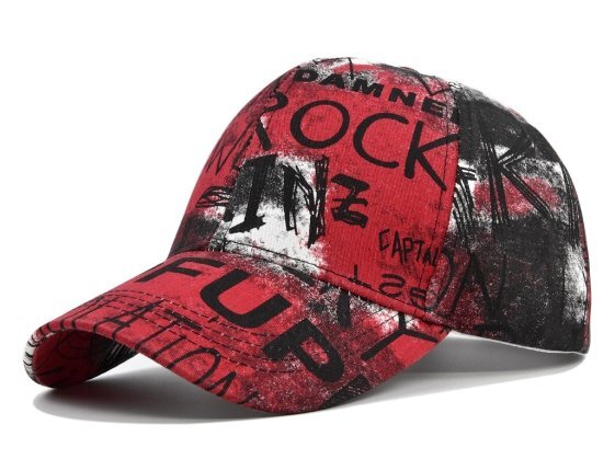 新品★デザインキャップ 英字 赤/黒★特価 拍卖