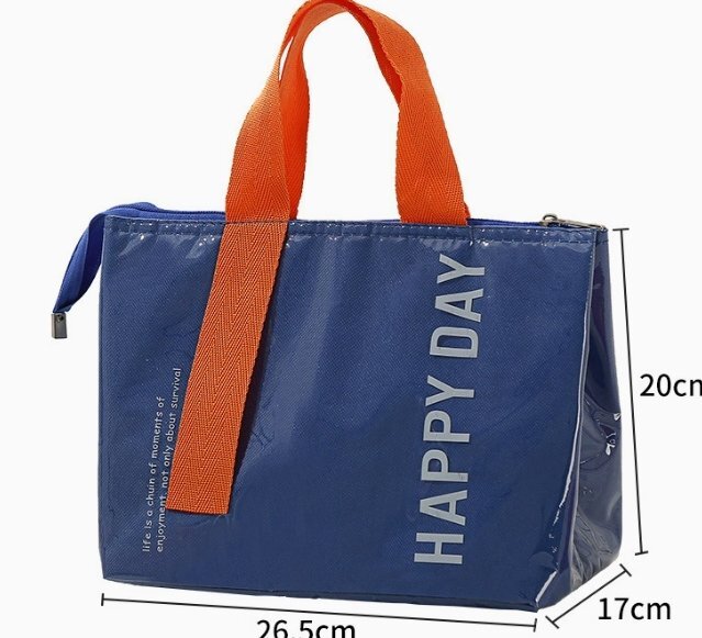 新品☆軽量 保温・保冷バック 防水 ラウンドバック・小物・手荷物入れに ネイビー☆拍卖