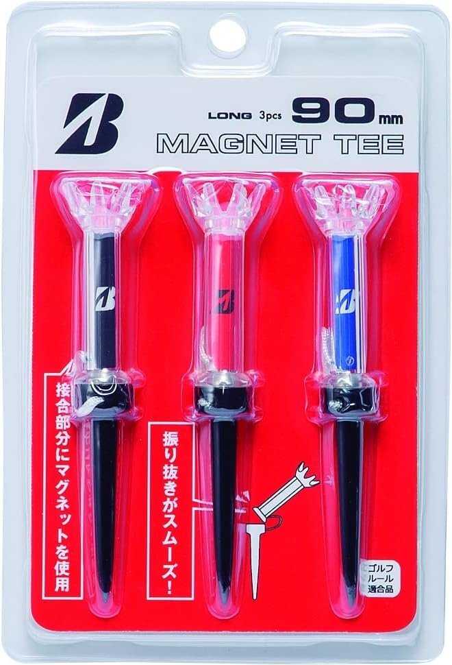 ■Bridgestone MAGNET TEE LONG 3pcs 90mm マグネットティー ロングティー【(全長:90mm ,上部:43mm )x3本拍卖
