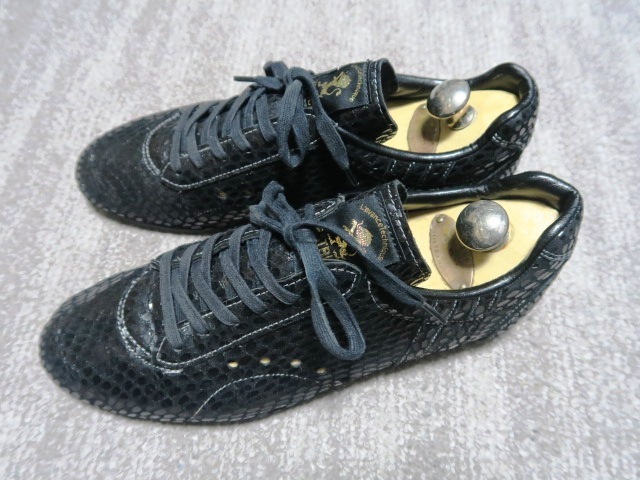 良品 国産 PATRICK A.G.G.X BLK 16521 限定品 パトリック エージージーエックス 日本製 40 25cm 黒 キッドレザー 子山羊革拍卖