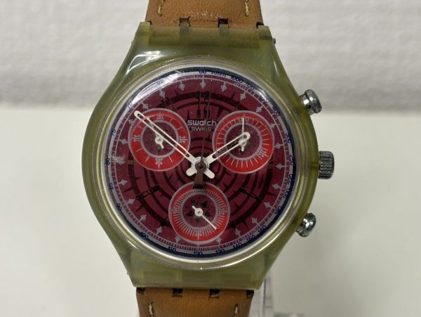 Y540-X2-2671◎swatch スウォッチ クロノグラフ クォーツ 腕時計 現状品①◎拍卖