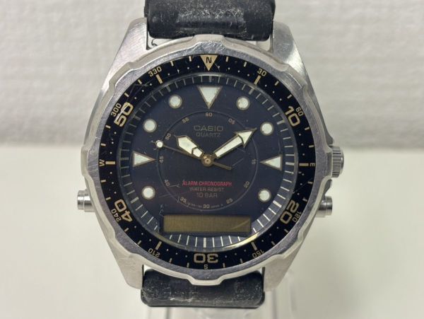 Y511-X15-113◎CASIO カシオ AMW-320 クロノグラフ アナデジ クォーツ 腕時計 現状品①◎拍卖