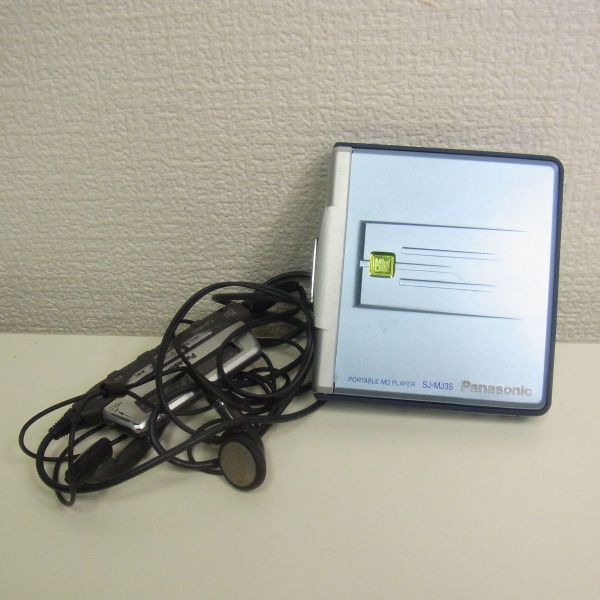 Y593-X3-72782◎Panasonic パナソニック SJ-MJ35 MDプレイヤー ブルー系 付属品付き ※通電未確認 現状品②◎拍卖
