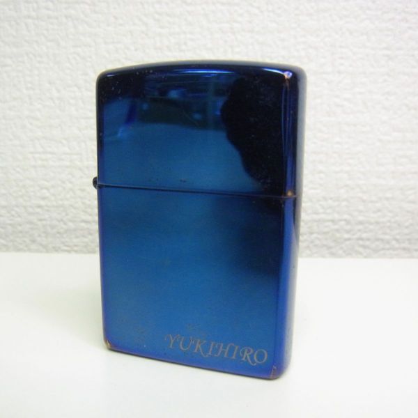 Y575-X9-500◎Zippo ジッポー ライター ブルー系 喫煙具 コレクション ※個人名の刻印あり 現状品②◎拍卖