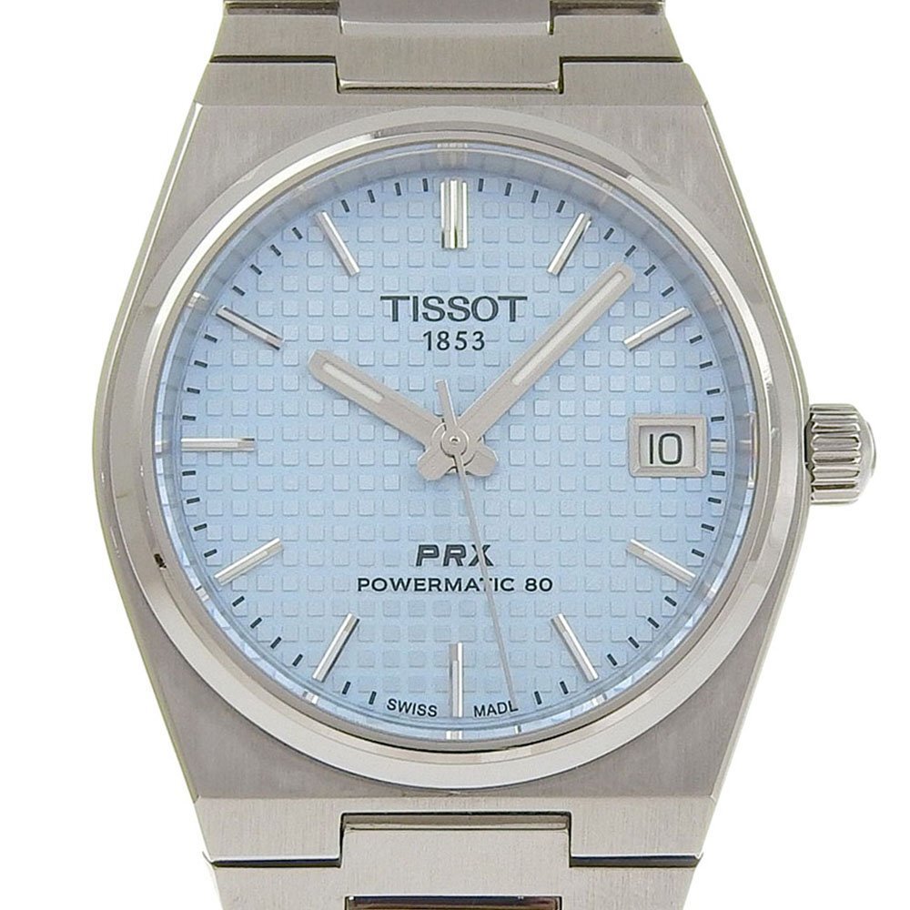 ■ 1円 ~ 正規 中古 美品 参定11.2万■ ティソ TISSOT ■ PRX パワーマティック 80 35mm ■箱保 アイスブルー 機械式 T137 ユニセックス拍卖