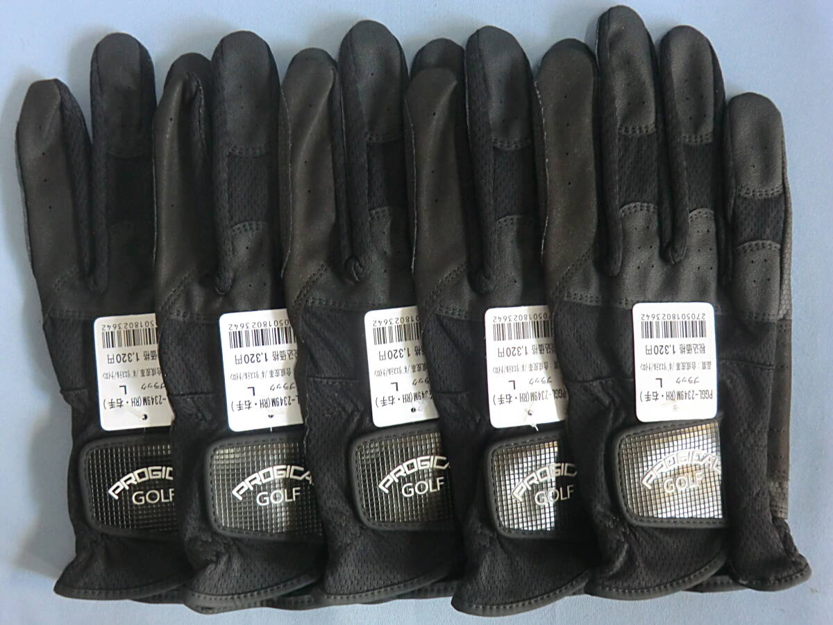 PROGICAL ゴルフ グローブ PGGL-2349M Lサイズ 25-26cm ブラック 右手用 5枚組拍卖