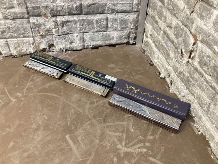 TOMBO BAND 21TONES ハーモニカ GS/C TOMBO CHROMATIC 長さ21cm 音出しOK 「21711」拍卖