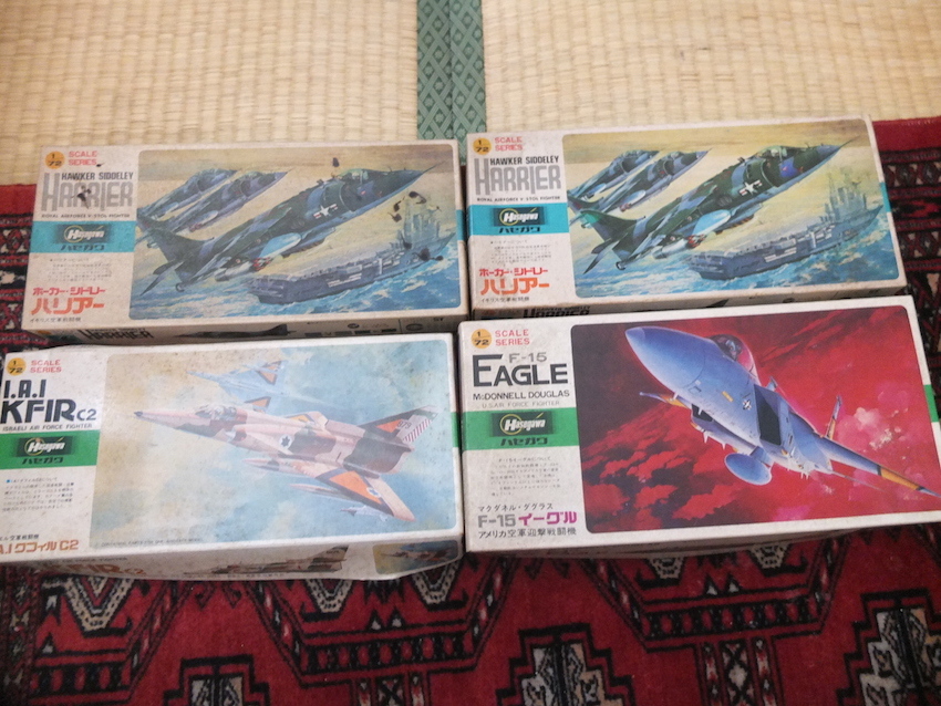 ハセガワ 1/72スケール プラモデル 戦闘機 4個セット ハリアー F-15イーグル I.A.I KFIR C2 クフィル HASEGAWA 米軍 イスラエル軍拍卖