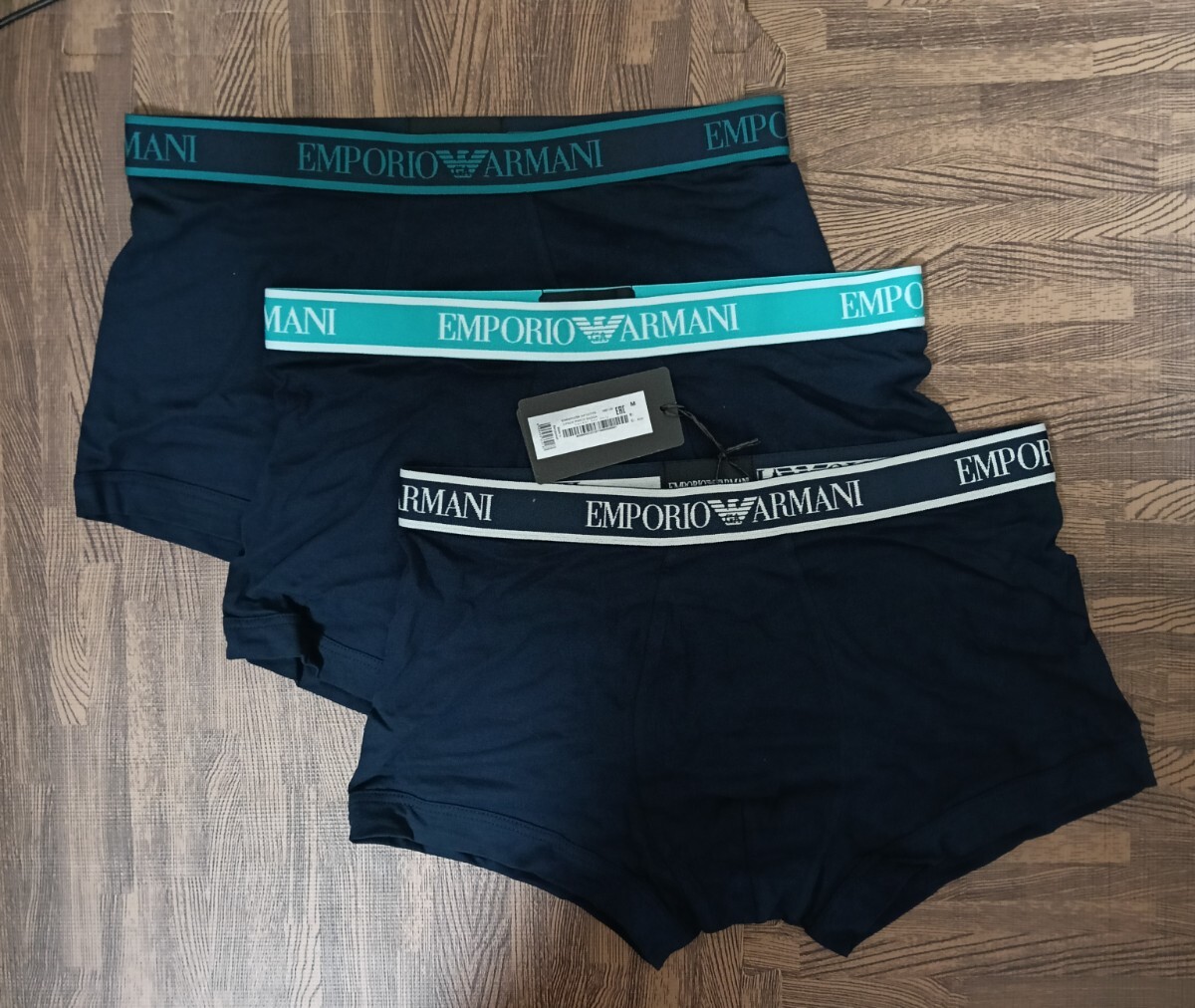 新品! エンポリオアルマーニ 3枚組 ボクサーパンツ ネイビー系 Mサイズ EMPORIO ARMANI アンダーウェア拍卖