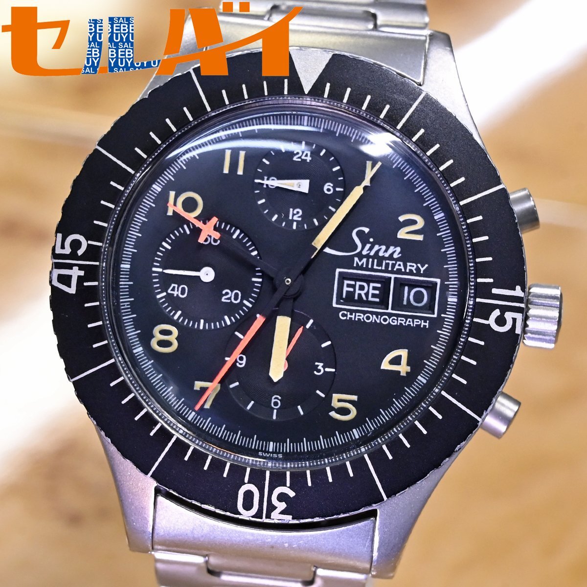 本物 美品 SINN 極希少 零戦太平洋横断プロジェクト 156B Military クロノグラフ メンズウォッチ 男性用自動巻腕時計 純正ブレス ジン拍卖