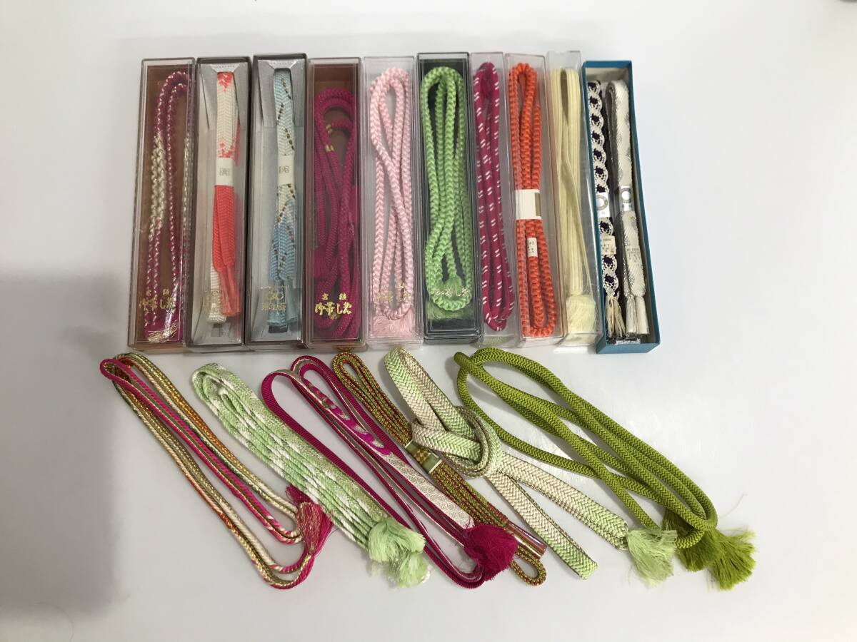 HG8901 帯締め 組紐 まとめて17点 平組 丸組 正絹 七五三 卒業式 成人式 卒業式 リメイク材料 和装小物拍卖