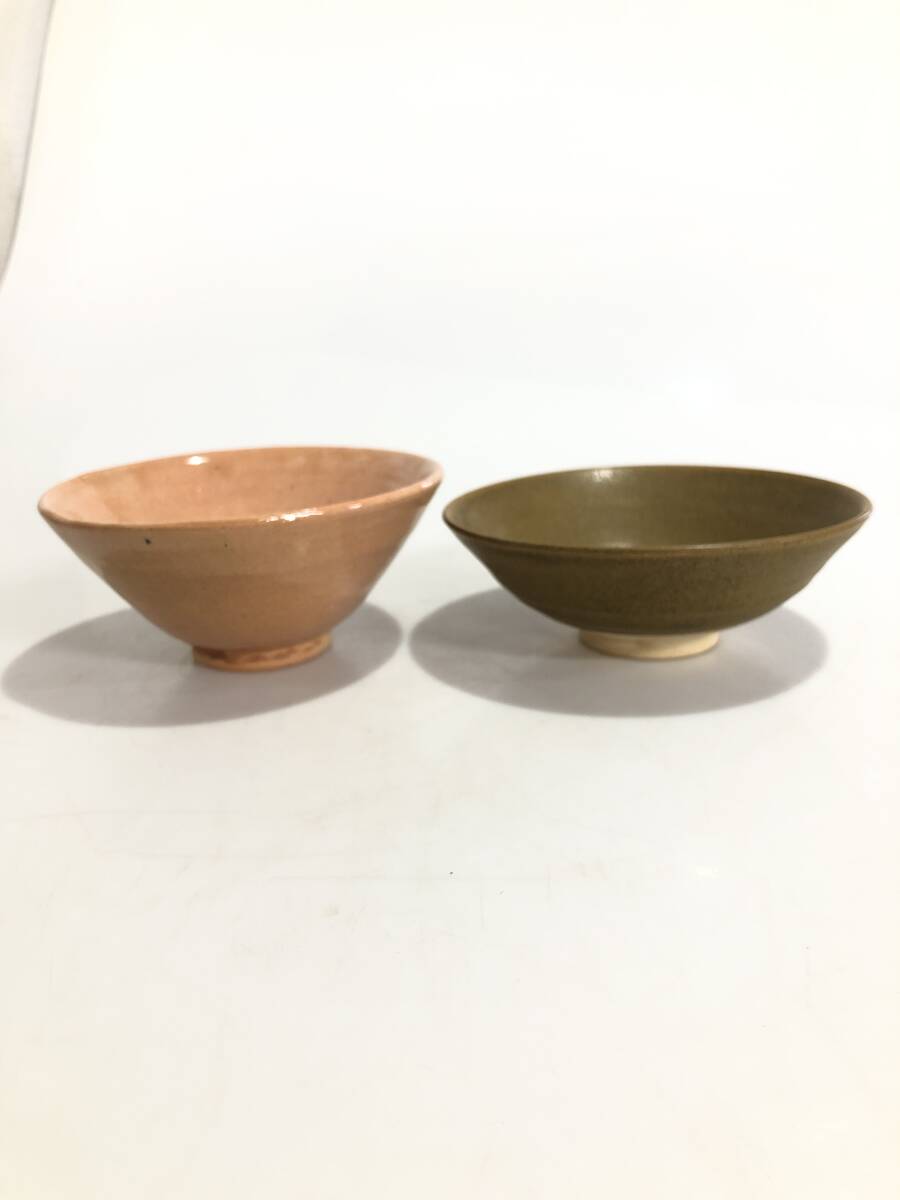 HB5136 茶碗 抹茶椀 2個まとめて 平茶碗 茶道具 印あり拍卖