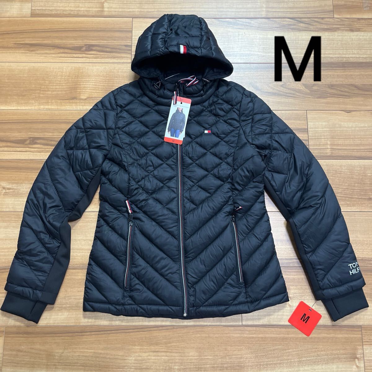 トミーヒルフィガー Tommy 中綿 ジャンパー ジャケット レディース M ブラック 黒拍卖