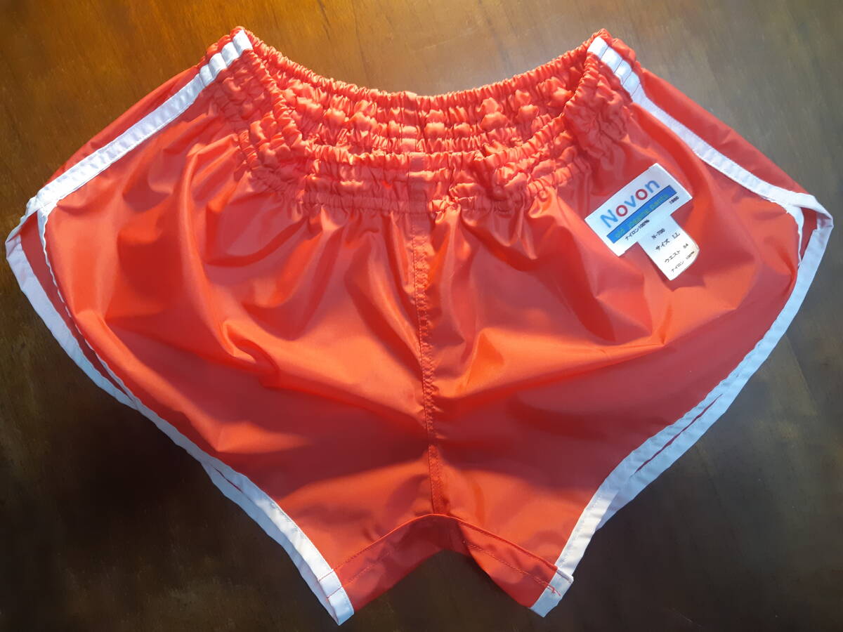 ナイロン短パン 体操服 ナイロン100% Novon Old jogging pants サイズ LL(84)赤×白拍卖