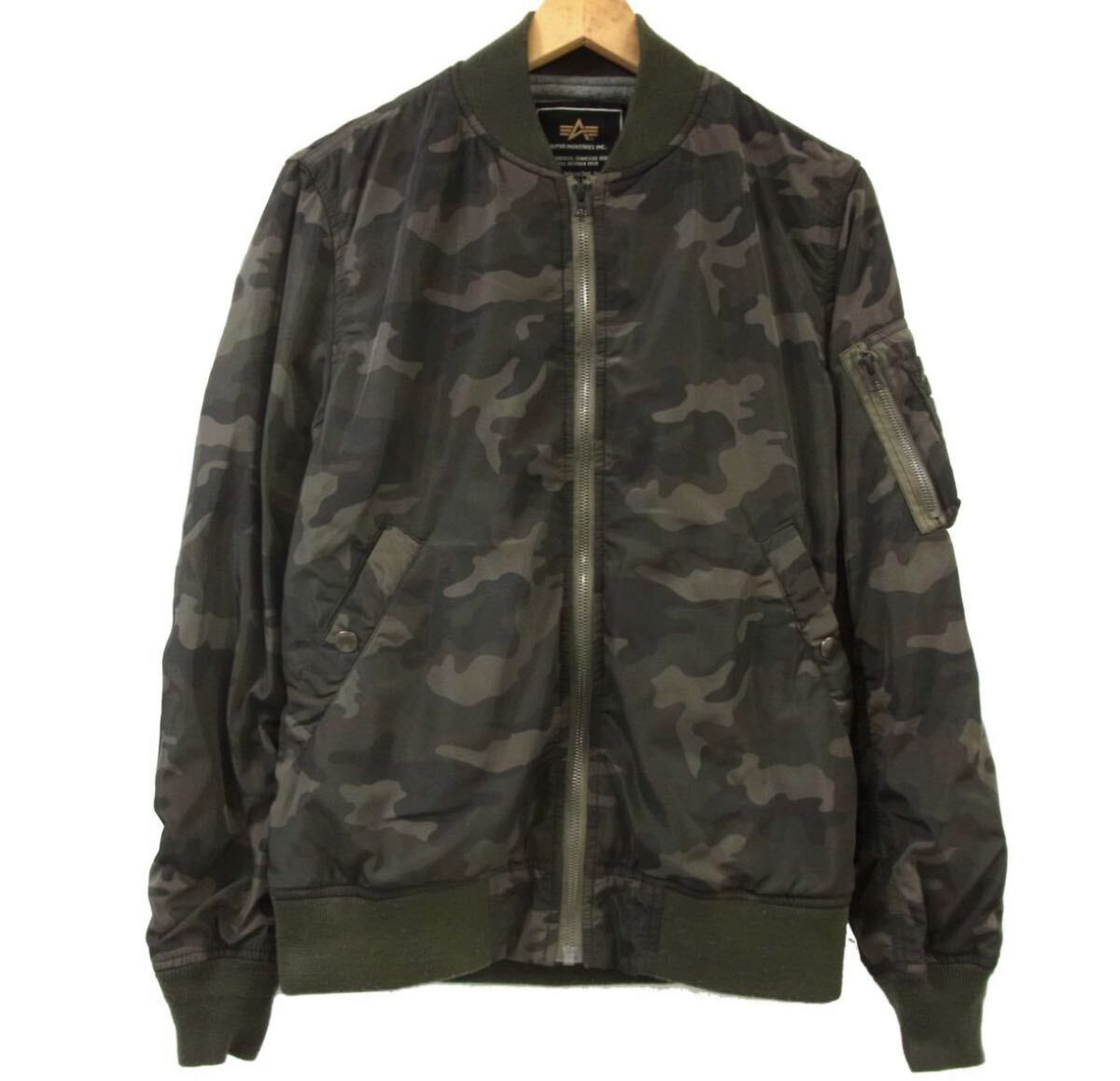 美品 3万円程●ALPHA アルファ MA-1 フライトジャケット メンズM●カモフラ柄拍卖