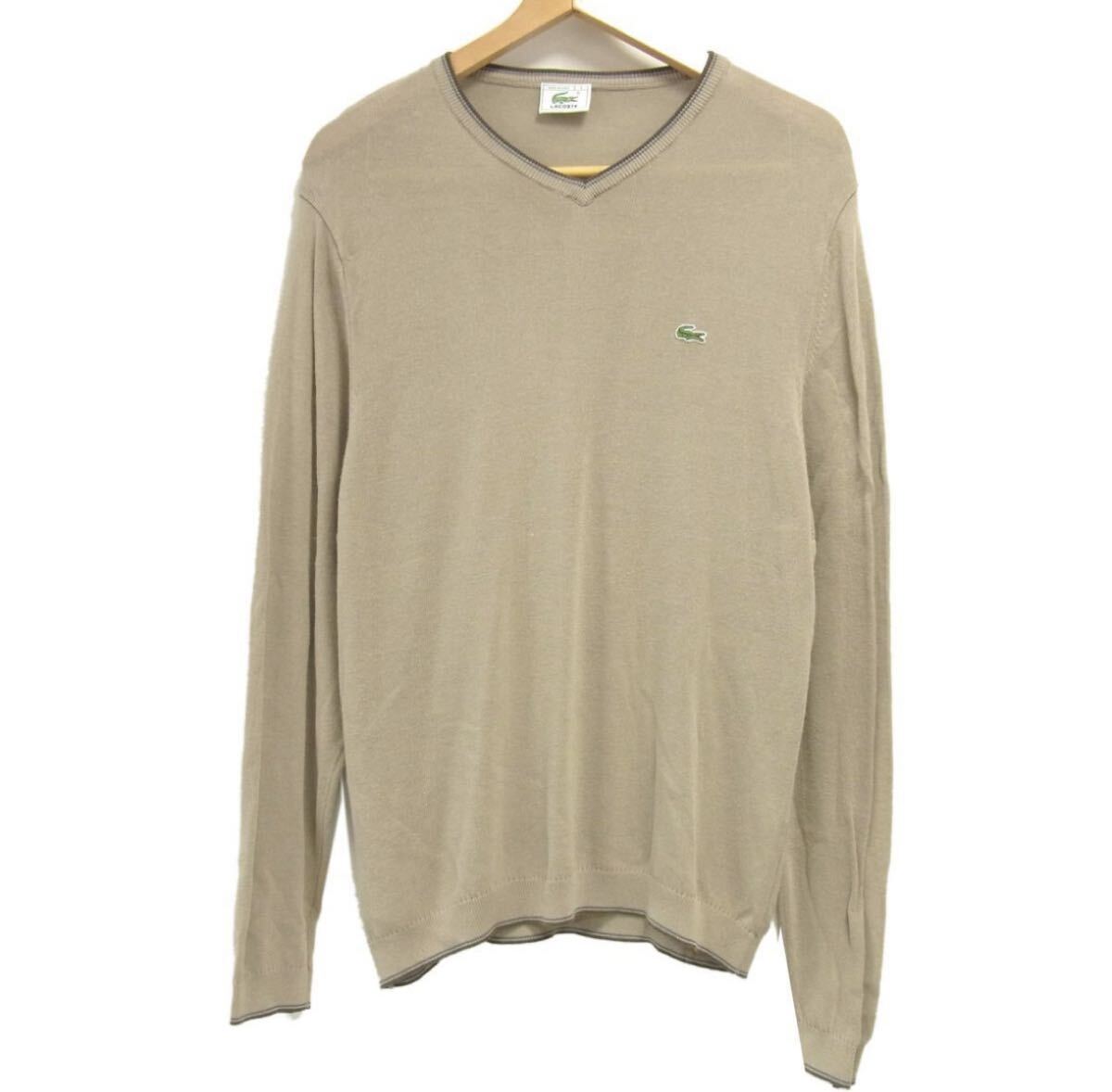 良品90s 2万円程●LACOSTE ラコステ ニット セーター メンズM相当拍卖