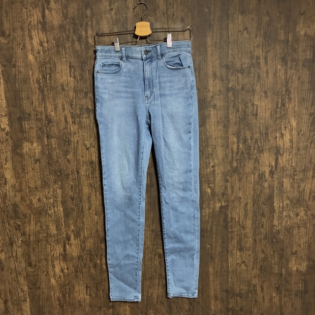 C43◇UNIQLO | ユニクロ ハイライズスキニーアンクルジーンズ ライトブルー レディース 27(68.5cm)サイズ 中古品拍卖
