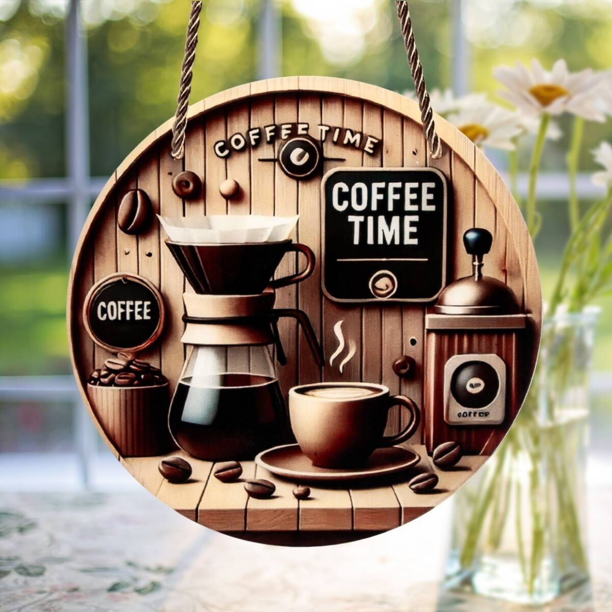 COFFEE TIMEのサンキャッチャー 窓辺の飾り直径20㎝ 新品拍卖