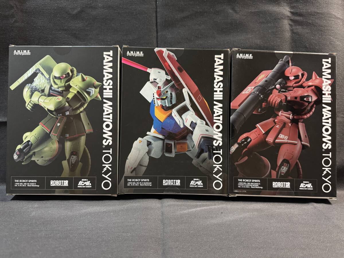 ROBOT魂 TAMASHII NATIONS TOKYO限定「ガンダム・シャア専用ザク・量産型ザク」 ver.A.N.I.M.E. ~リアルマーキング~ 新品未開封 3機セット拍卖