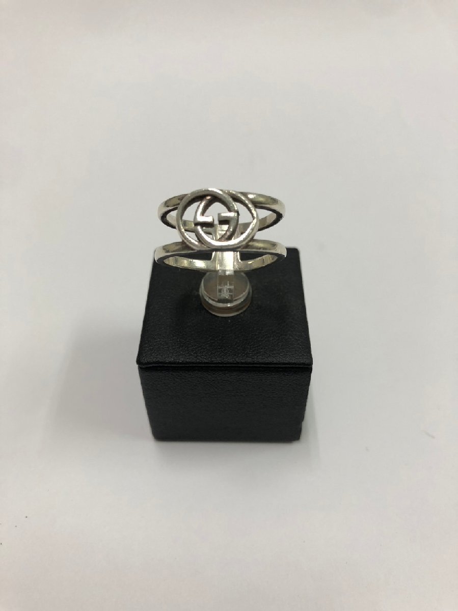 【GUCCIグッチ】【インターロッキングリング】♯15 12.5号 SV925 銀 シルバー 4.5g ファッション 小物 紳士 婦人 メンズ レディース拍卖