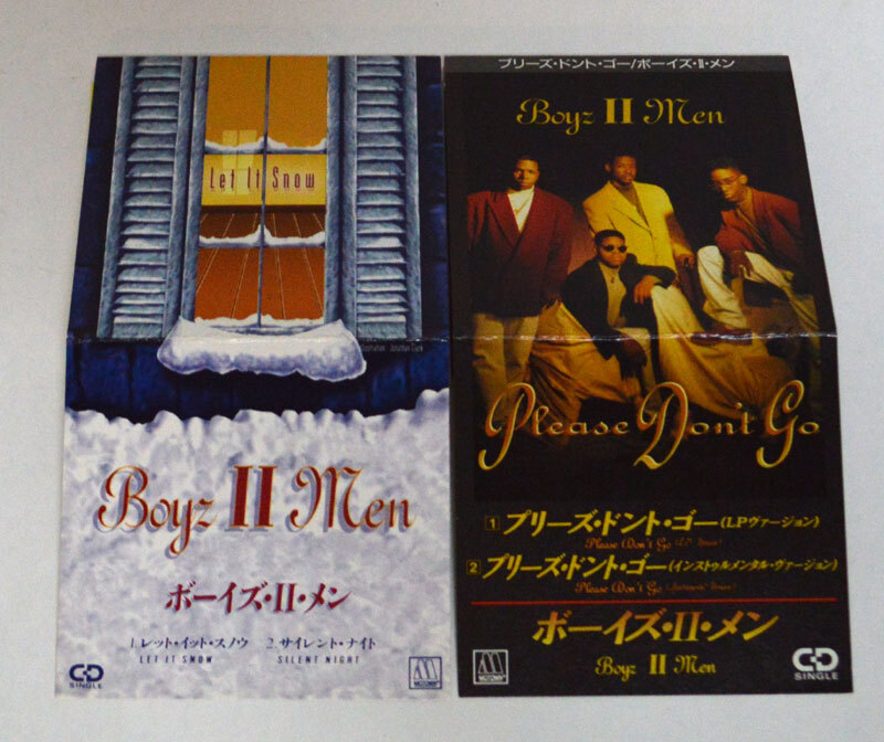 【8cmCDシングル 2点セット】Boyz II Men Please Don't Go / Let It Snow 見本盤 折りたたみ品 ボーイズ・II・メン ボーイズIIメン拍卖