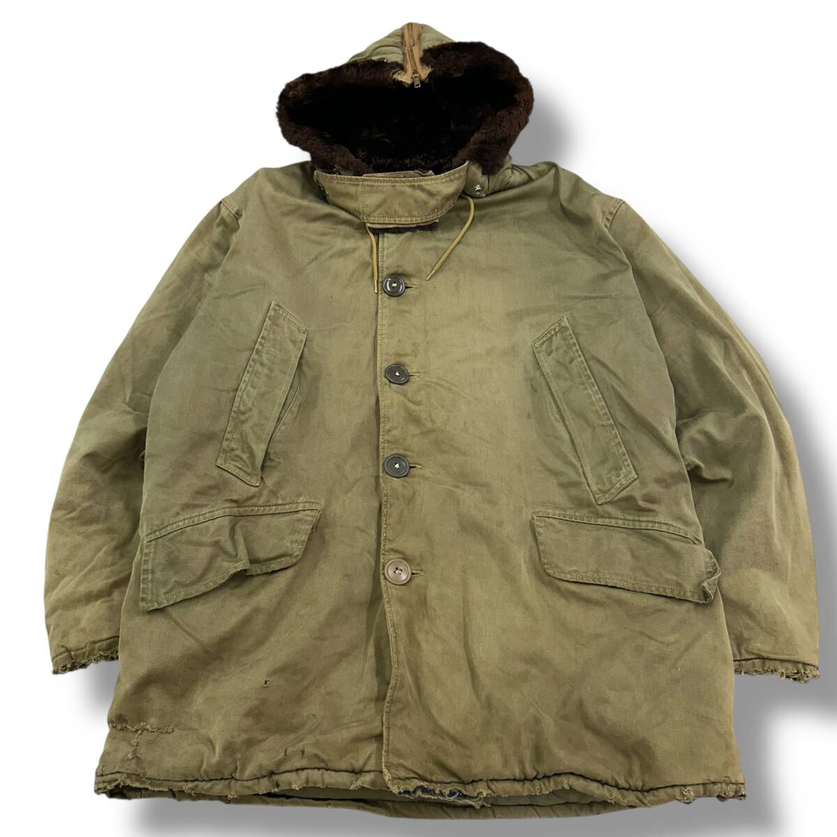 50s Admiral Sportswear ミリタリーコート トップス 長袖 コート 古着 グリーン カーキ L-XL相当拍卖