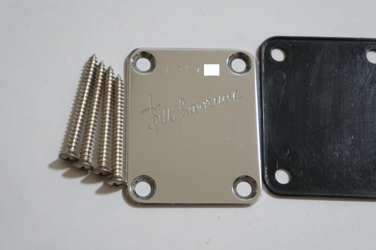 Bill Lawrence ネックプレート ジョイントプレート ネジ付き シリアルナンバー入り パックプレート付き ビル ローレンス拍卖