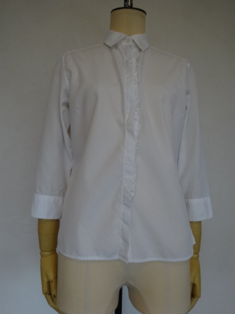 MARGARET HOWELL マーガレット・ハウエル フリルブラウス ブロードコットン拍卖