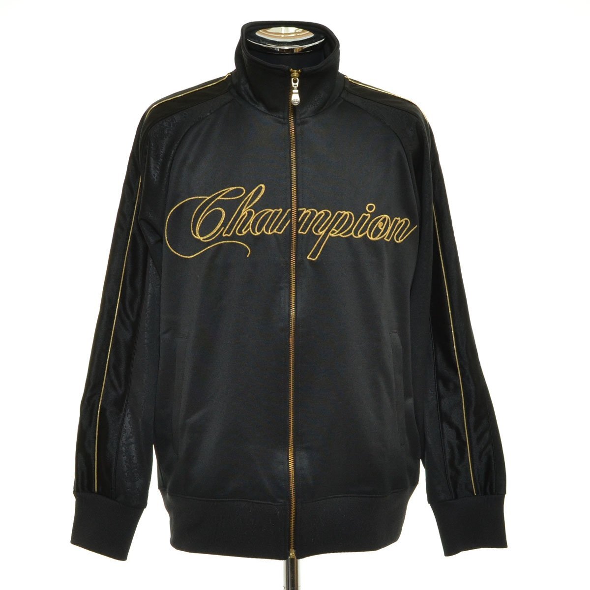 ◆565308 Champion チャンピオン ◇トラックジャケット ジャージ CW1523 サイズM メンズ ブラック ゴールド拍卖