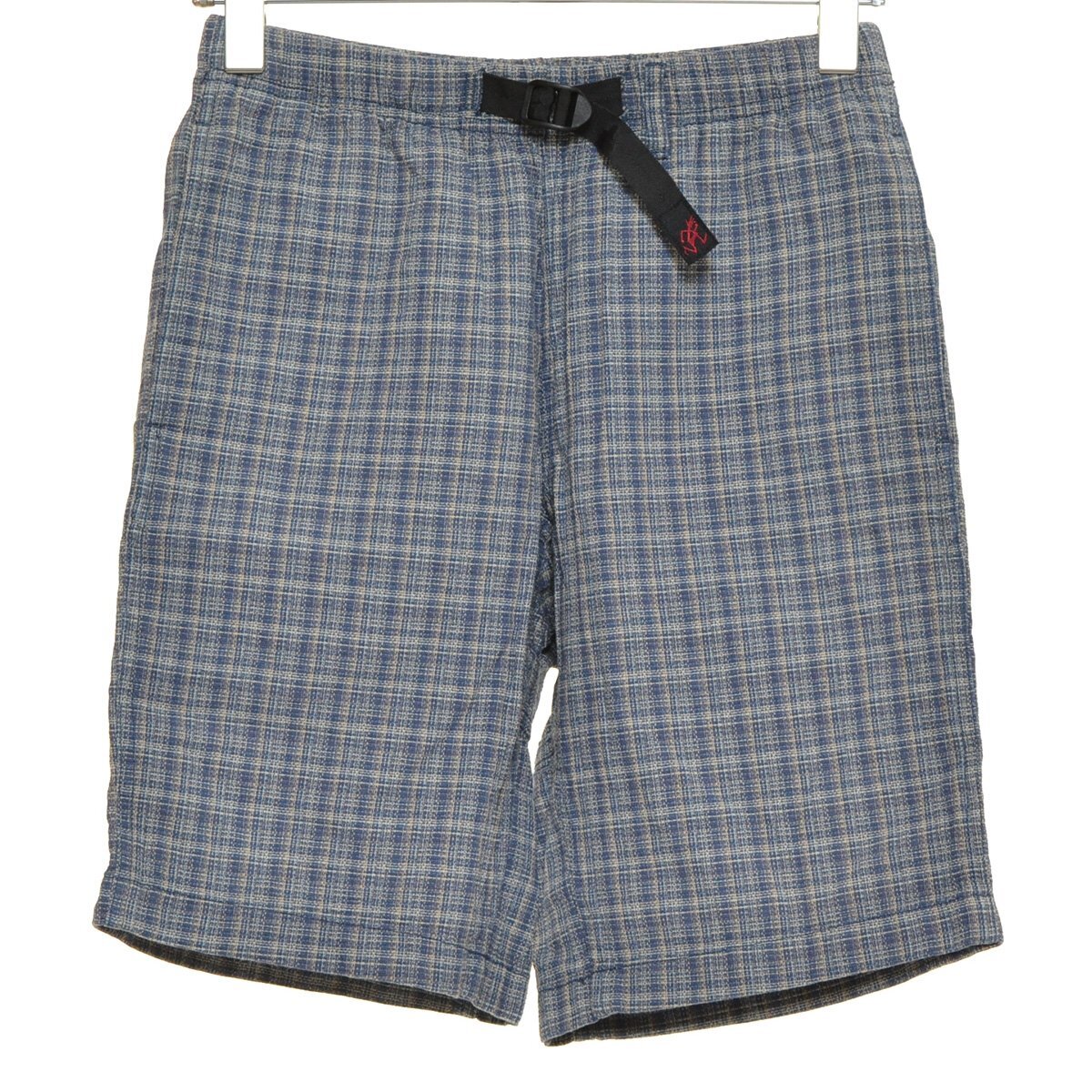 ◆485533 GRAMiCCi グラミチ ◇ショートパンツ ハーフ クライミイングショーツ GMP-17S105 サイズS メンズ ブルー チェック拍卖
