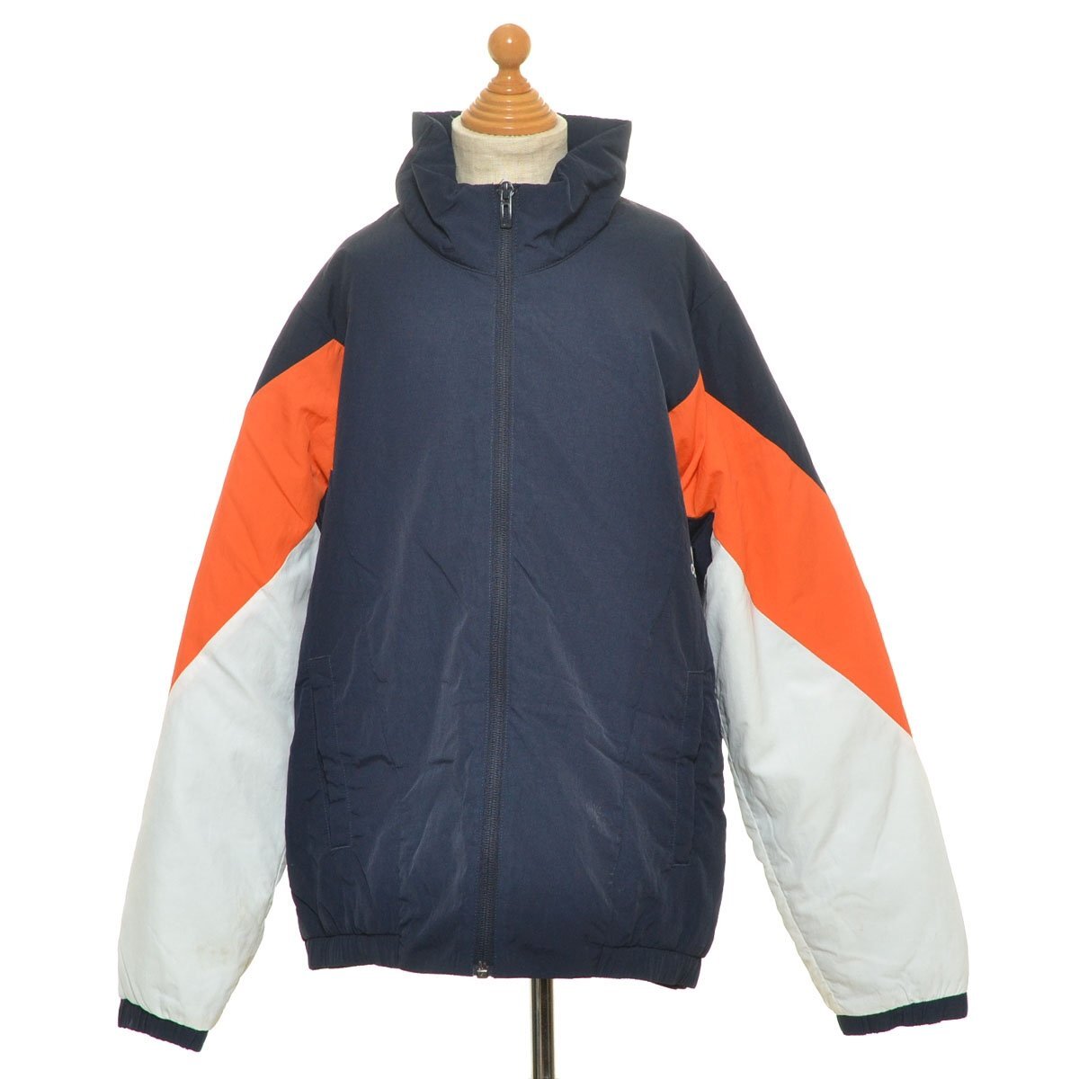 ◆497232 adidas アディダス ◆ジャケット 配色中綿ナイロンジャケット サイズ150 キッズ 子ども ジュニア 男の子 ネイビー拍卖