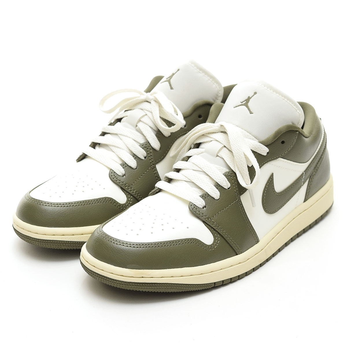 ●566112 NIKE ナイキ スニーカー ●W AIR JORDAN 1LOW Medium Olive DC0774-122 サイズ9.5/26.5cm メンズ オリーブグリーン拍卖