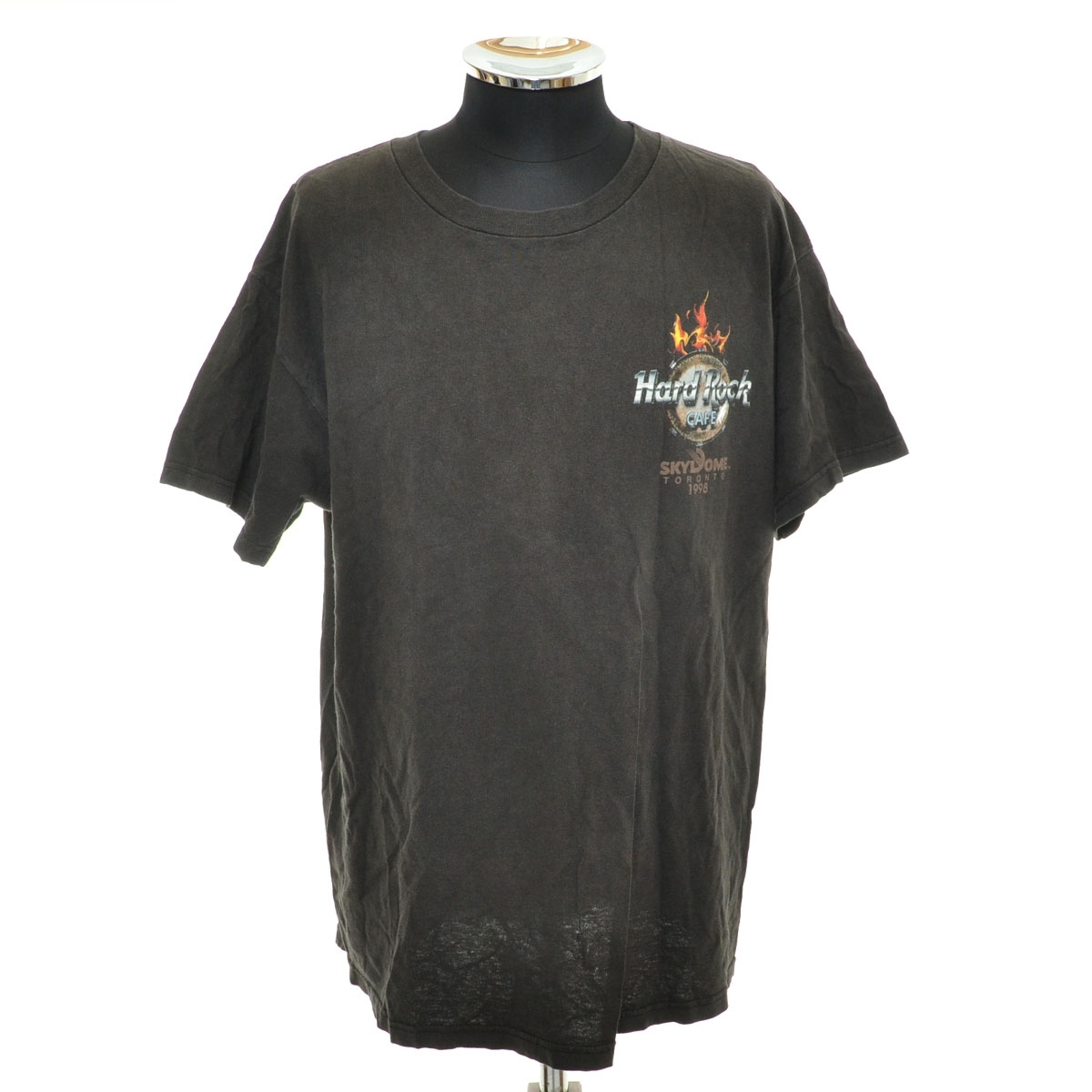 ●567165 Hard Rock Cafe ハードロックカフェ ●Tシャツ スカイドーム・トロント 1998年 サイズL メンズ USA製 チャコールグレー拍卖