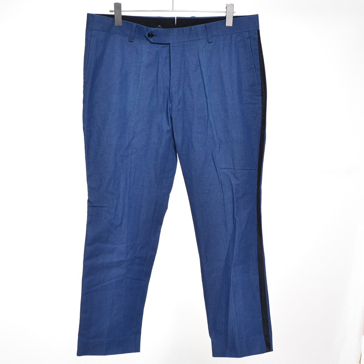 ◆497337 BEAMS ビームス ◇トラウザー ×WATABE WEDDING サイドラインパンツ サイズBBM メンズ ブルー拍卖