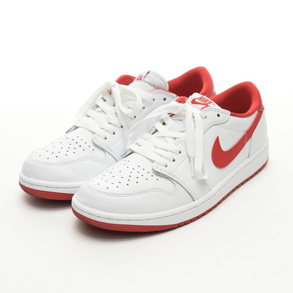 ◆537163 NIKE ナイキ ◆スニーカー AIR JORDAN 1 RETRO LOW OG CZ0790-161 サイズ27.5cm エアジョーダン1 メンズ ホワイト レッド拍卖