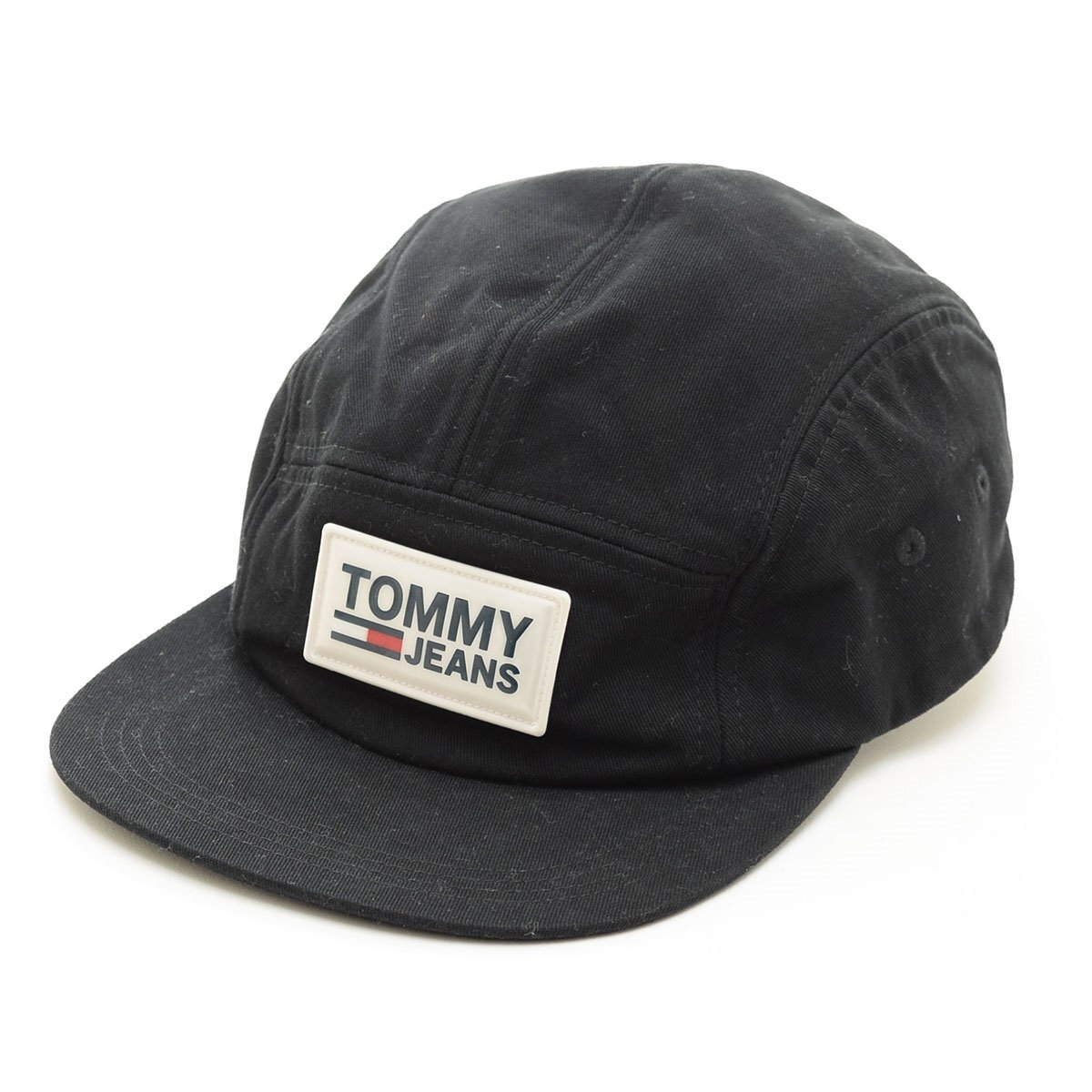 ◆535615 TOMMY JEANS トミーヒルフィガー ◆キャップ 帽子 ロゴパネル サイズF メンズ ブラック拍卖