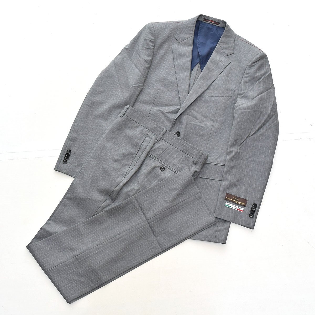 ◆524903 未使用品 P.S.FA パーフェクトスーツファクトリー ◇シングルスーツ セットアップ サイズY6/W78cm SUPER 110'S メンズ グレー拍卖