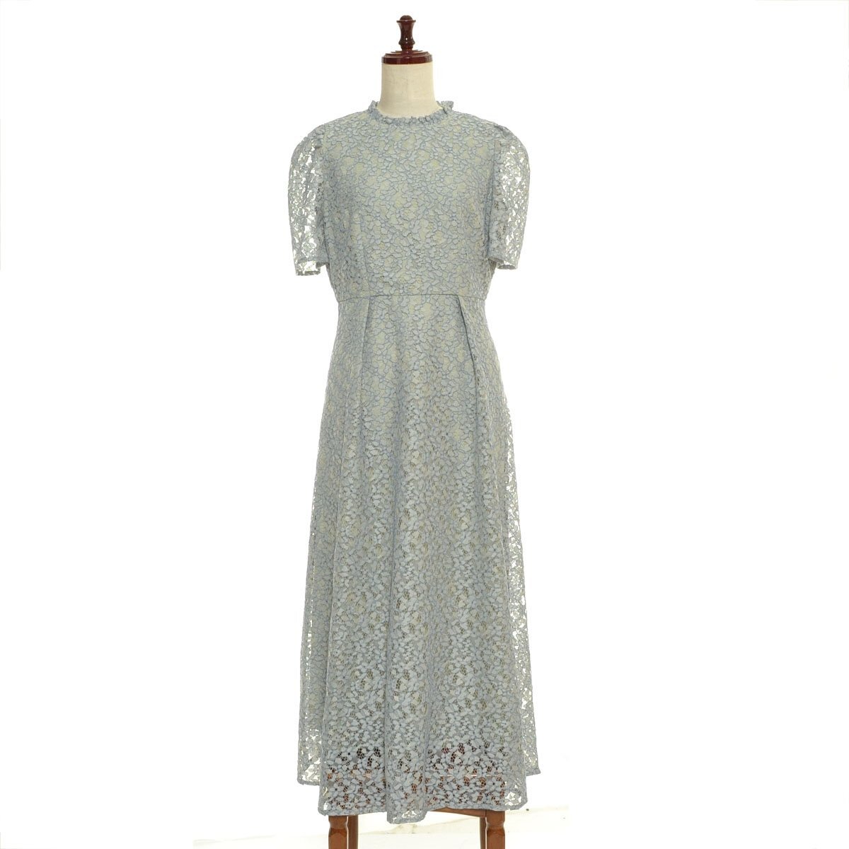 ◇562064 SHIPS シップス ドレス ◇別注 kaene コードレースワンピース レディース 日本製 ライトグリーン拍卖