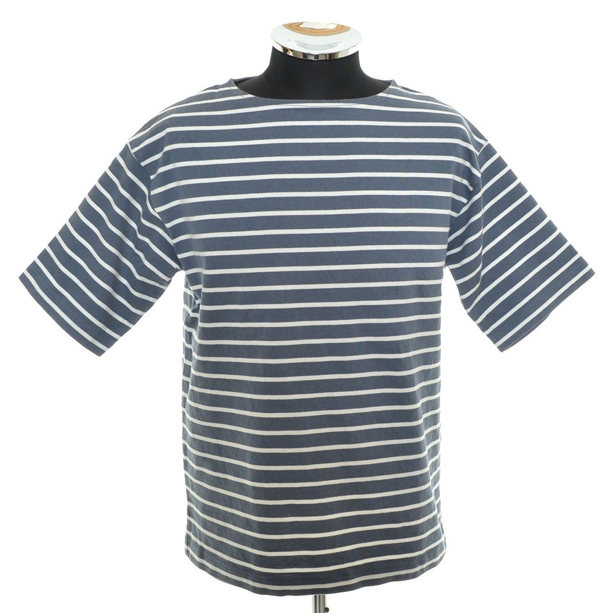 ◆524939 A DAY IN THE LIFE ユナイテッドアローズ UNITED ARROWS ◇Tシャツ バスクシャツ 半袖 USA製コットン サイズS メンズ ブルーグレ拍卖