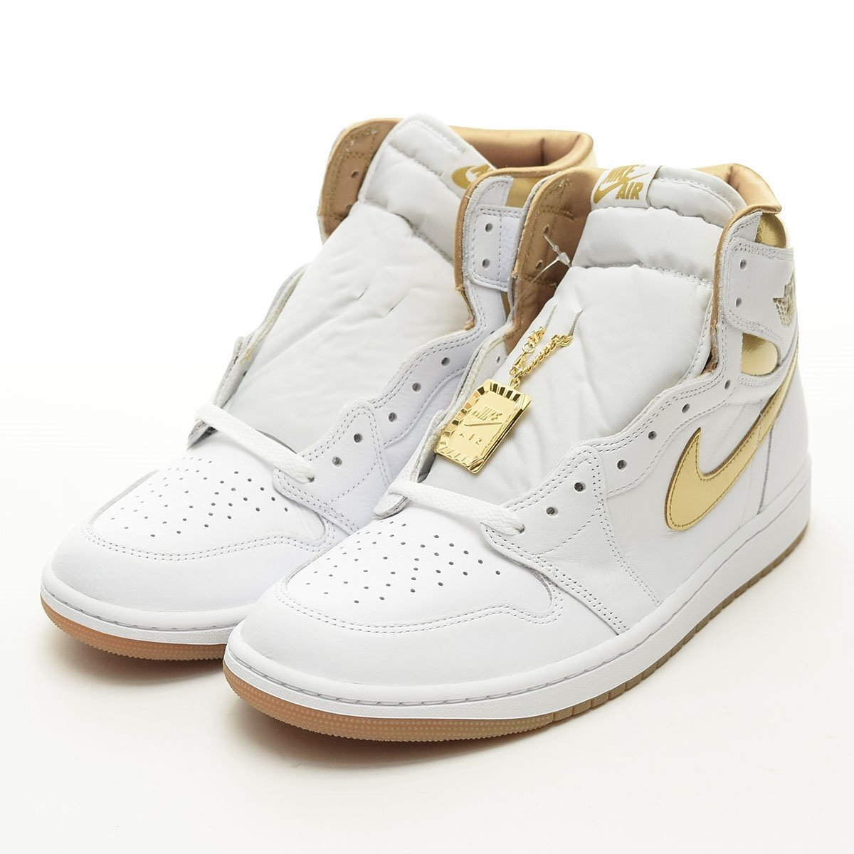 ◆562436 未使用品 NIKE ナイキ スニーカー ◆AIR JORDAN 1 RETRO HI OG White and Gold FD2596-107 サイズ28.5cm メンズ ホワイト拍卖